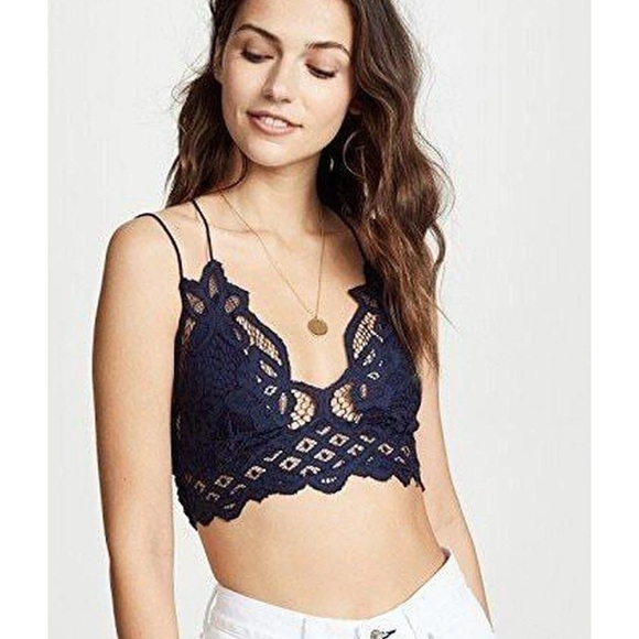 Free People Adella Bralette In Navy - Picture 4 of 12